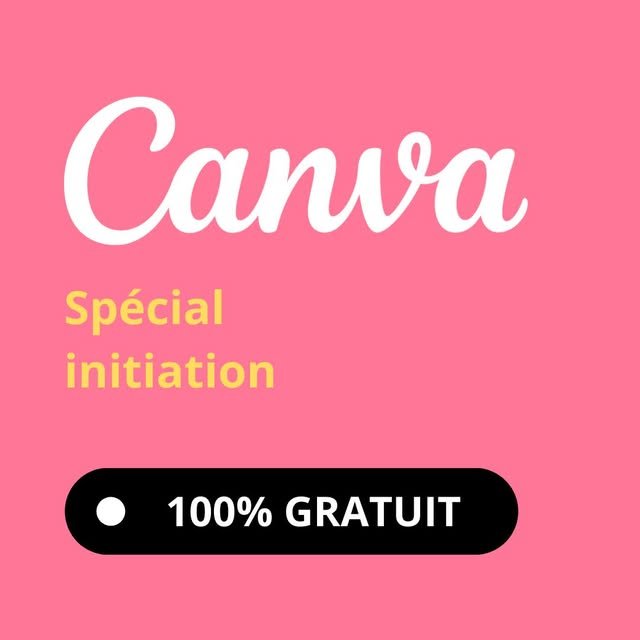 Visuel rose « Initiation gratuite à Canva »